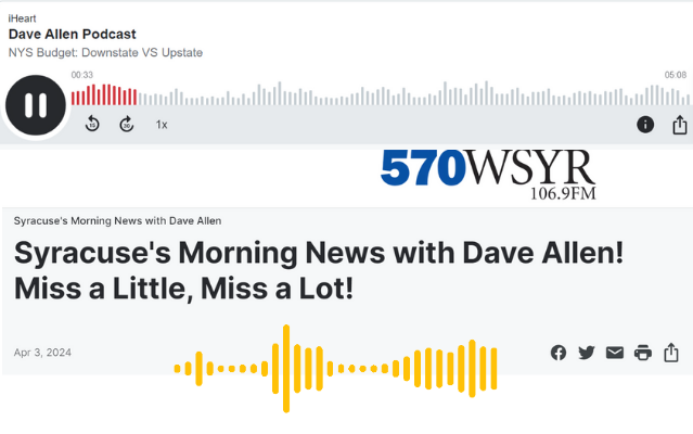 Dave Allen Podcast from NewsRadio 570WSYR 106.9FM hosts Joe Murabito from Elemental Management Group to disucss NYS Budget and Medicaid.