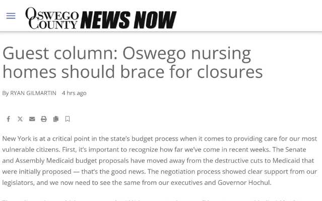 Oswego Nursing Homes Should Brace for Closures